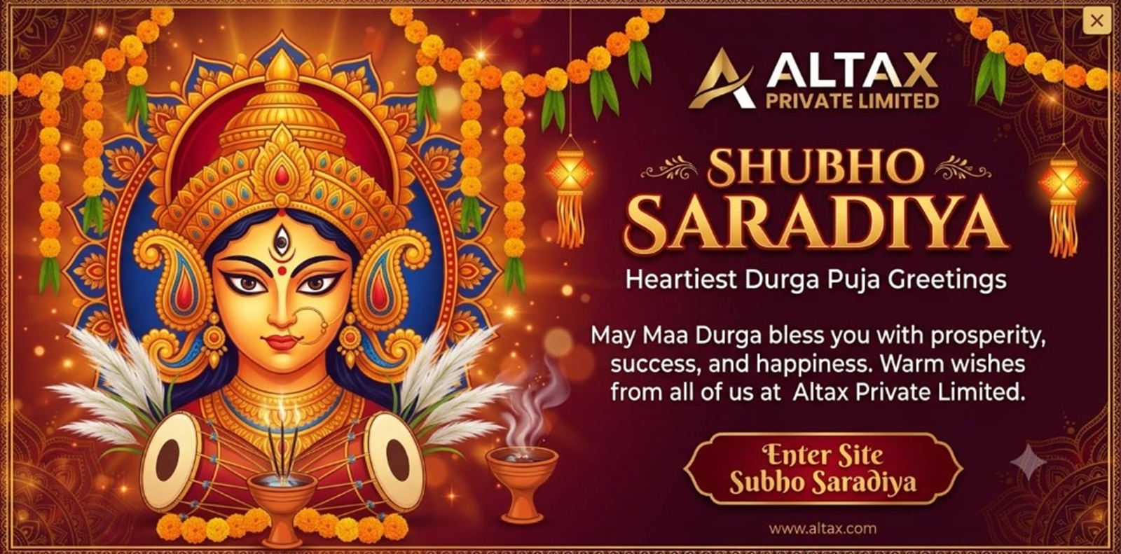 Shubho Saradiya - Durga Puja Greetings from Altax Private Limited